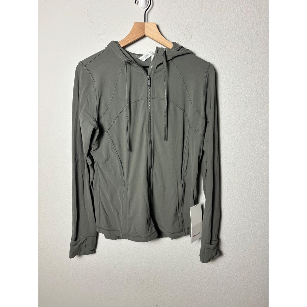โ๏ธ Lululemon Define Hooded Jacket Nulu Grey Sage Size 14 LW4BAIS GRSG
